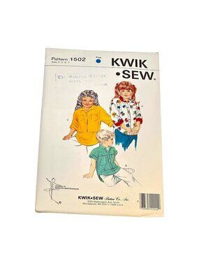 Kwik Sew 1502 Shirt Blouse Girl Size 4 5 6 7 Sewing Pattern New Sealed Uncut